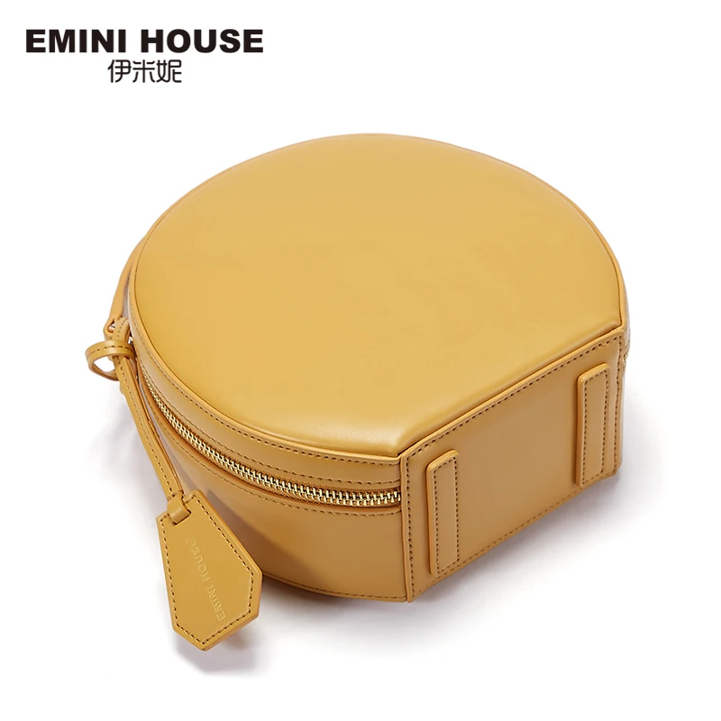 EMINI HOUSE модная круглая сумка, роскошные сумки, женские сумки, дизайнерские сумки из спилка, сумки через плечо для женщин, сумка на плечо