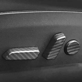 

New 6pcs/set Car ABS Interior Seat Controls Knob Cover Trim Carbon Fiber Style Accessories Adjustment Switch for Tesla Model 3