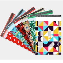 Bolsas de correo de poliéster con estampado de colores, bonito patrón para embalaje de ropa, Express, envío Postal