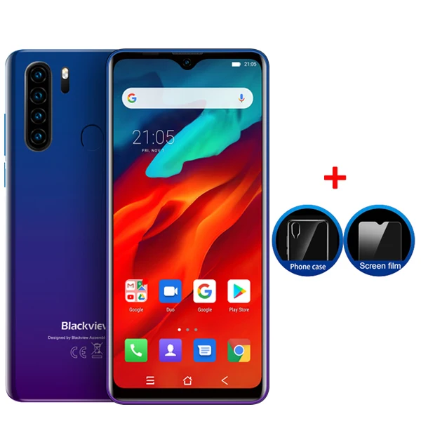 A80Pro Blue Kit Глобальная версия Blackview A80 Pro Quad камера заднего вида, четыре ядра, 4 Гб+ 64 ГБ, мобильный телефон, 6,49 'Капля воды, 4680 мАч, 4G мобильный смартфон - Цвет: A80Pro Blue Kit