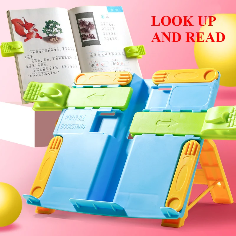 Soporte de libros plegable portátil, soporte de lectura para estudiantes y niños, soporte de escritura, accesorios de oficina