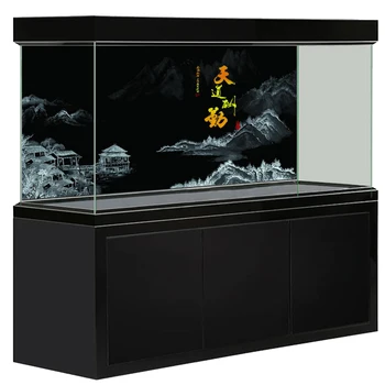 

[JX-1018] Fish Tank Background HD Calligraphy Series Aquarium Sticker Mural Decoration Painting Pattern Size Can Be Customized