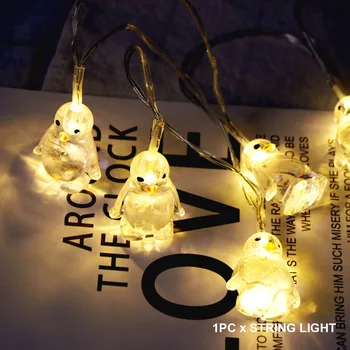

Bedroom Penguin Shape Battery Operated Gift Fairy String Light 10LEDS Window Party Festival Home Decor Wedding Easy Install Wall