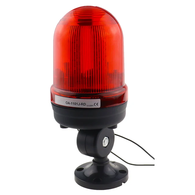 Spia LED Rotante Con Allarme Ottico-Acustico - Luce Rossa Lampeggiante 220V Per Cantieri E Sicurezza