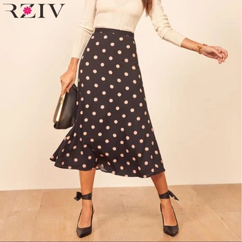 

RZIV Spring Women's Skirt Casual Polka Dot Printed Skirt