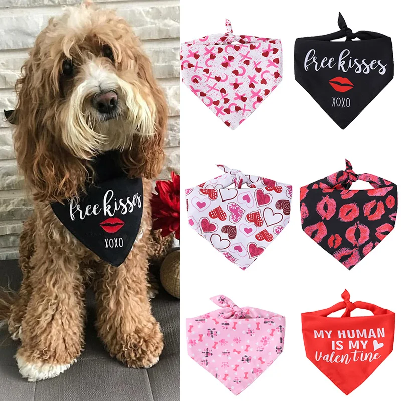 Dog Bandana Scarf // Valentine’s Day Heart Pet Bandana Scarf and Scrunchie