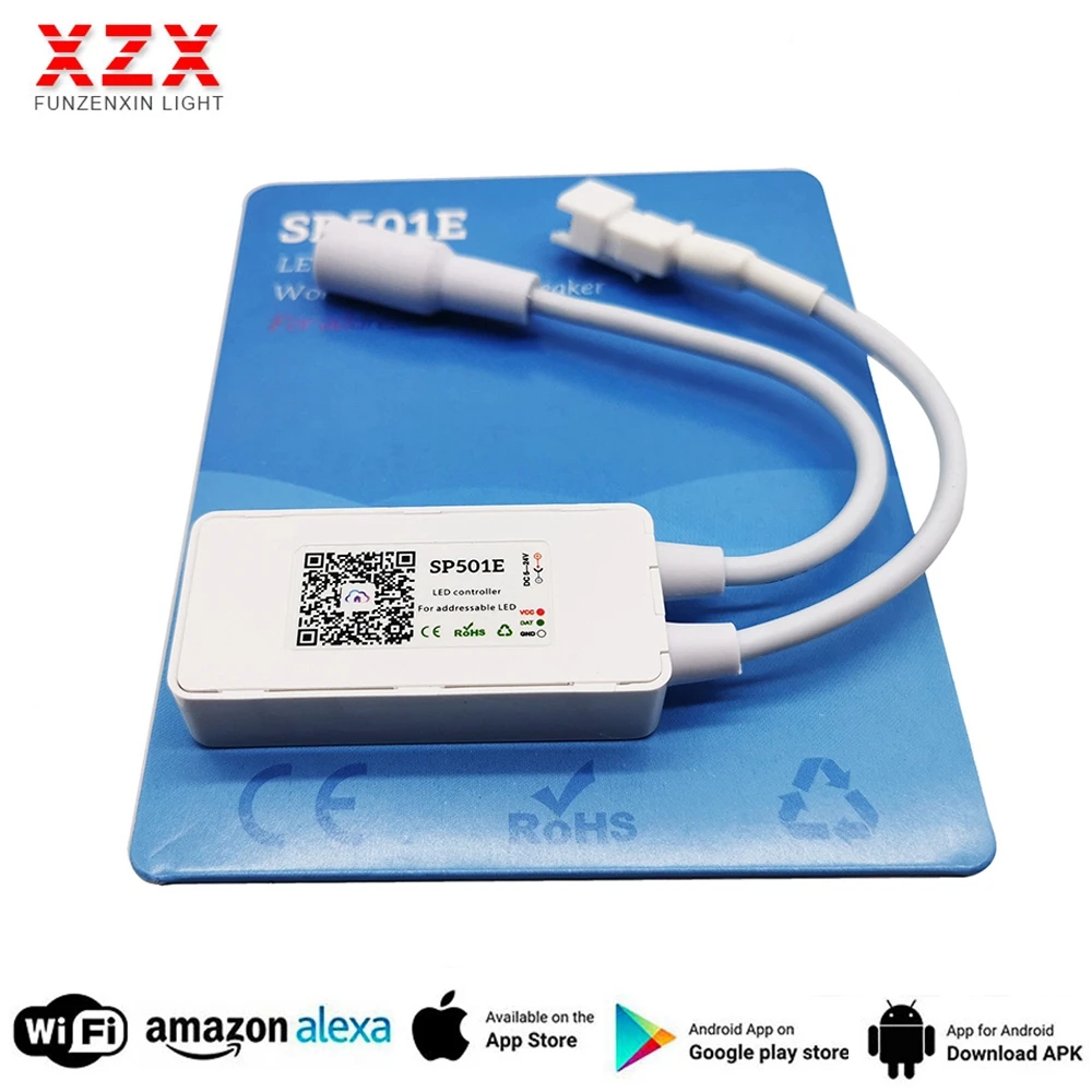 SP501E с Wi Fi управление для WS2811/WS2812B/Amazon/Alexa Smart/SPI голосовое Светодиодная лента через