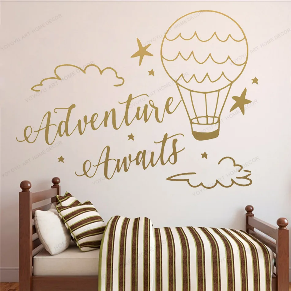 

Домашний декор Приключения ждет Настенная Наклейка воздушный шар облака виниловые обои домашний декор для детской комнаты роспись плакат HD155