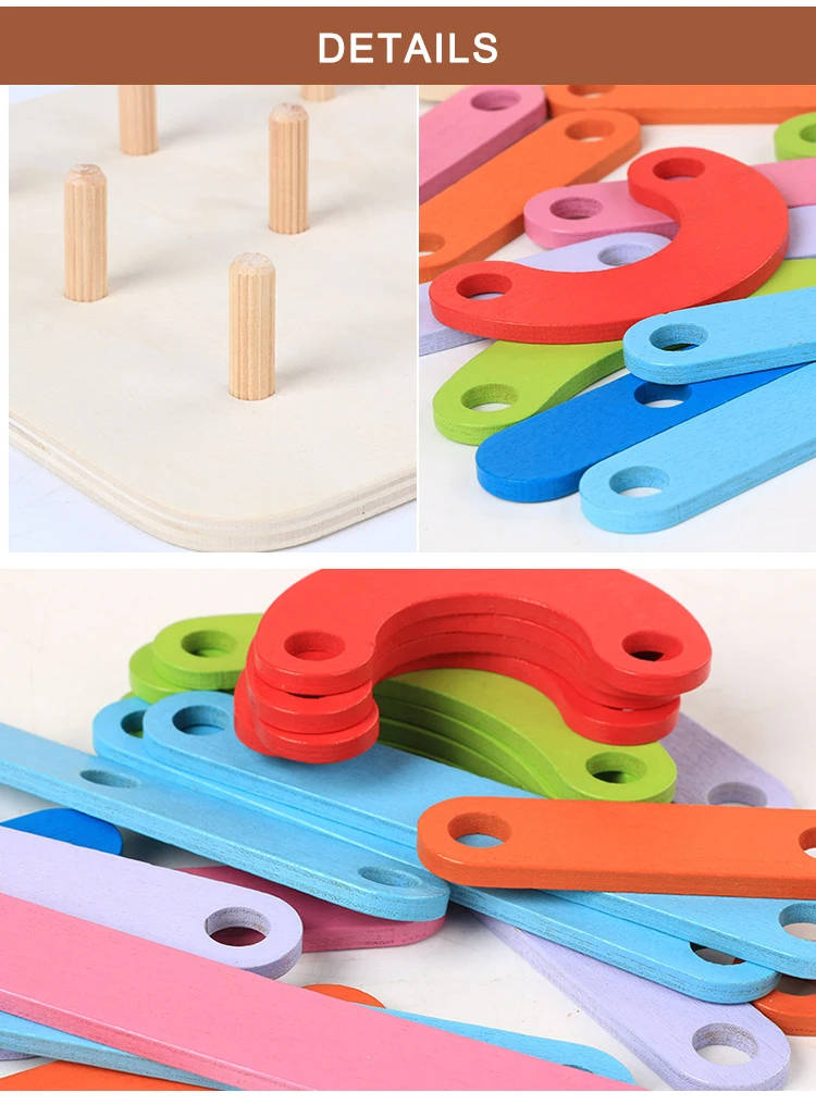 Wooden Puzzle Toys Children Wooden Toys Geometric Shape Column SetBaby Imagination Educational Toys