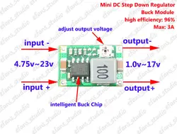 5pcs/lot DC 3.3V 5V 6V 9V 12V 3A DC-DC Buck Step Down Voltage Regulator Tiny Mini Module