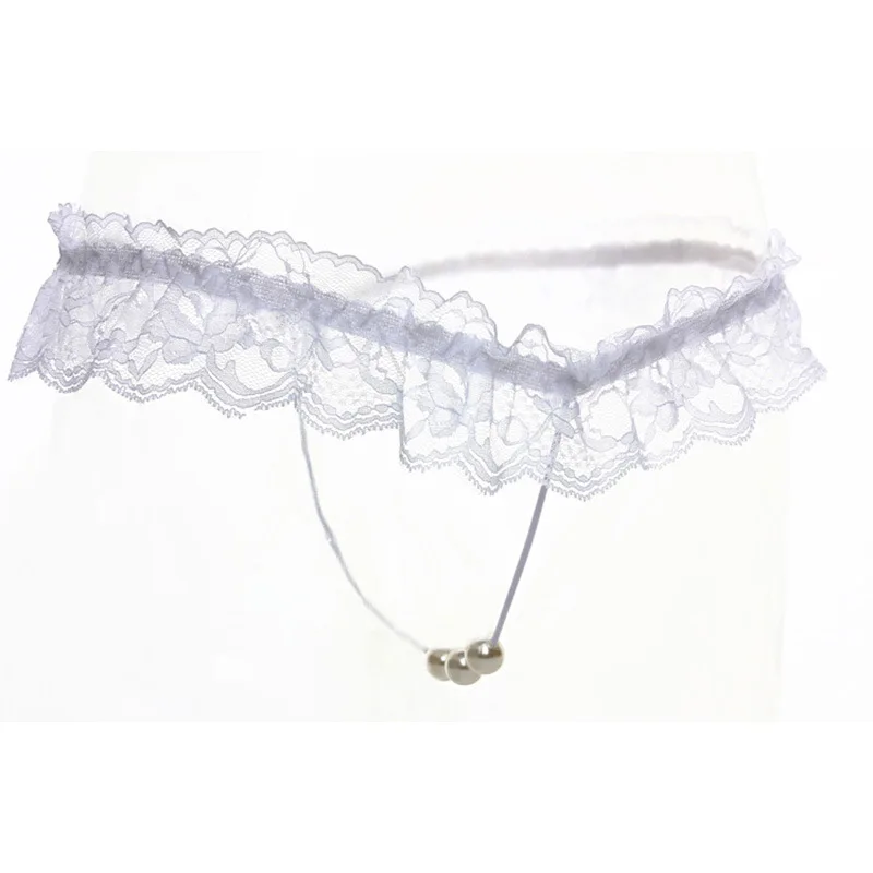 Women sexy lace panties open crotch thong G-Strings crotchless erotic underwear sex toys erotic sex toy sex party toys sex bondage toys with Pearl Massage Bead Lingerie Toys