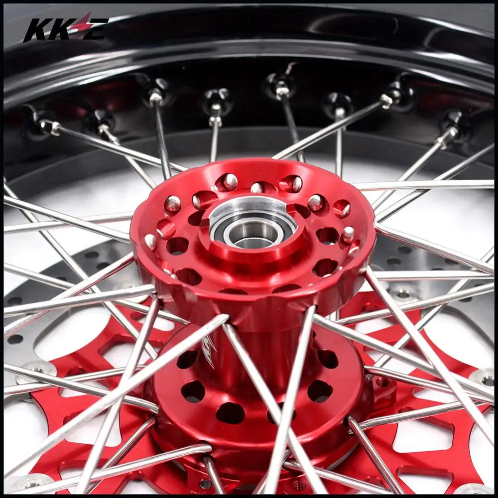 KKE 3,5*1" 5,0*17" супер Мотор колеса диски CST шины Набор для HONDA CRF250X 2004- CRF450X 2005- Supermotard обод колеса