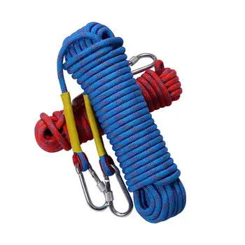 

10/15M Rock Climbing Rope With 2-Piece Locking Buckles Safety Rope Outdoor Life Line Outdoor climbing equipment