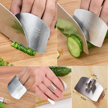 

UK Stainless Steel Finger Protector New Kitchen Hand Cut Safe Guard Tool Finger Protectors