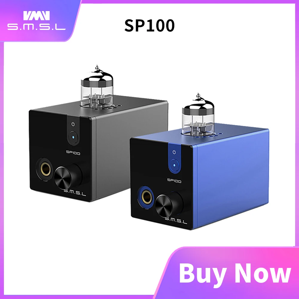 SMSL SP100 Tube Headphone Amplifier 6N3 Tube Powerful Hi-End Stereo Amp Audio HiFi Output volume control