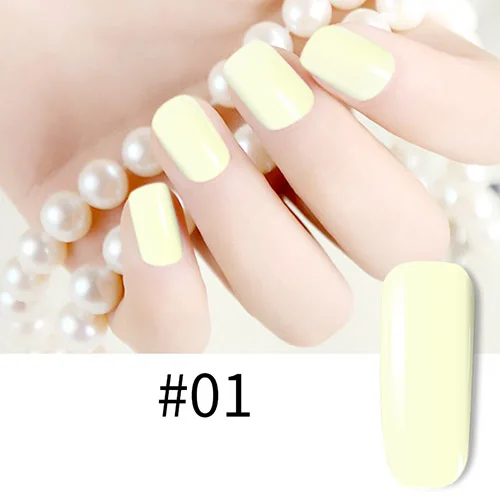 Желтый цвет серии УФ Гель-лак Новая мода женский чистый цвет маникюрный лак lakiery hybrydowe дизайн ногтей - Цвет: 01