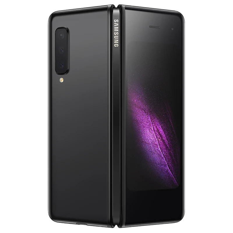 Samsung Galaxy Fold Snapdragon855 7," AMOLED складной экран NFC 2x zoom 12G 512G Беспроводная зарядка 6 камер 16 МП отпечаток пальца+ распознавание лица - Цвет: Black