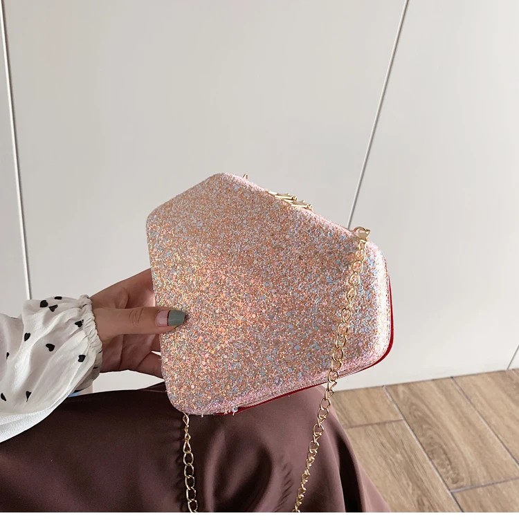 Сумки с пайетками для женщин, лазерная сумка на плечо с цепочкой в форме бриллианта, милая сумка через плечо, женские сумки-мессенджеры, Bolsa Feminina