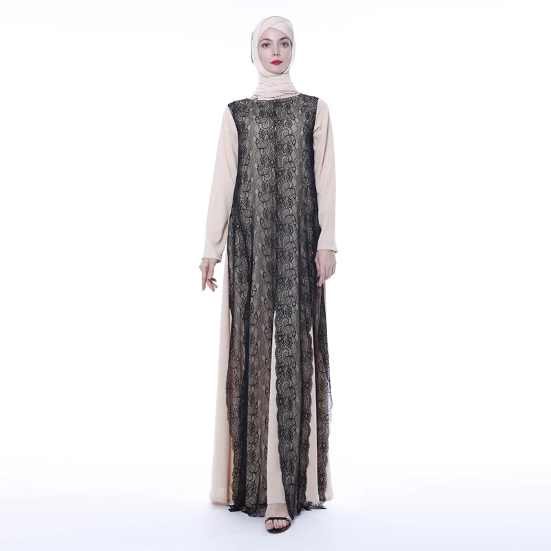 Vestidos кружево abaya Арабский мусульманский платье Катара Кафтан Дубай турецкие исламские платья Хиджаб юркен женщин Tesettur Elbise Caftan