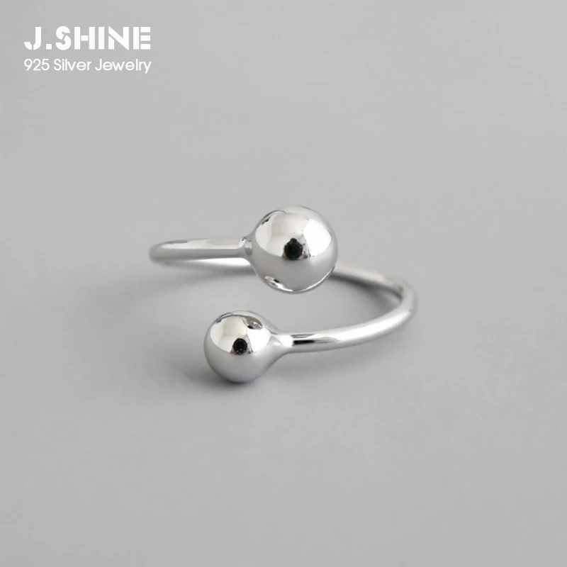 JShine круглые бусины Стерлинговое Серебро 925 пробы кольца для женщин большие и