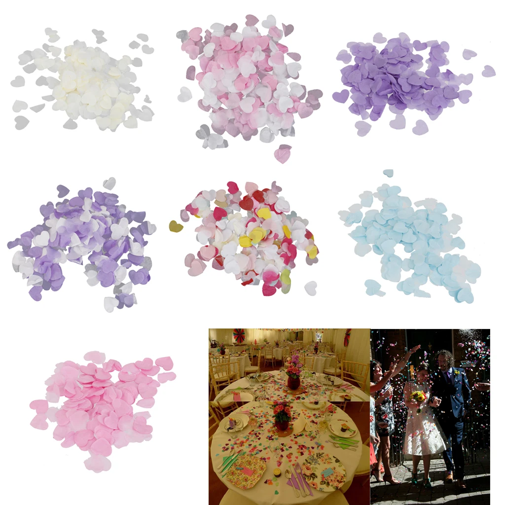 Mini Paper Love Heart Paper Confetti Circles Tissue Party Table Confetti for Wedding, Holiday, Anniversary, Birthday
