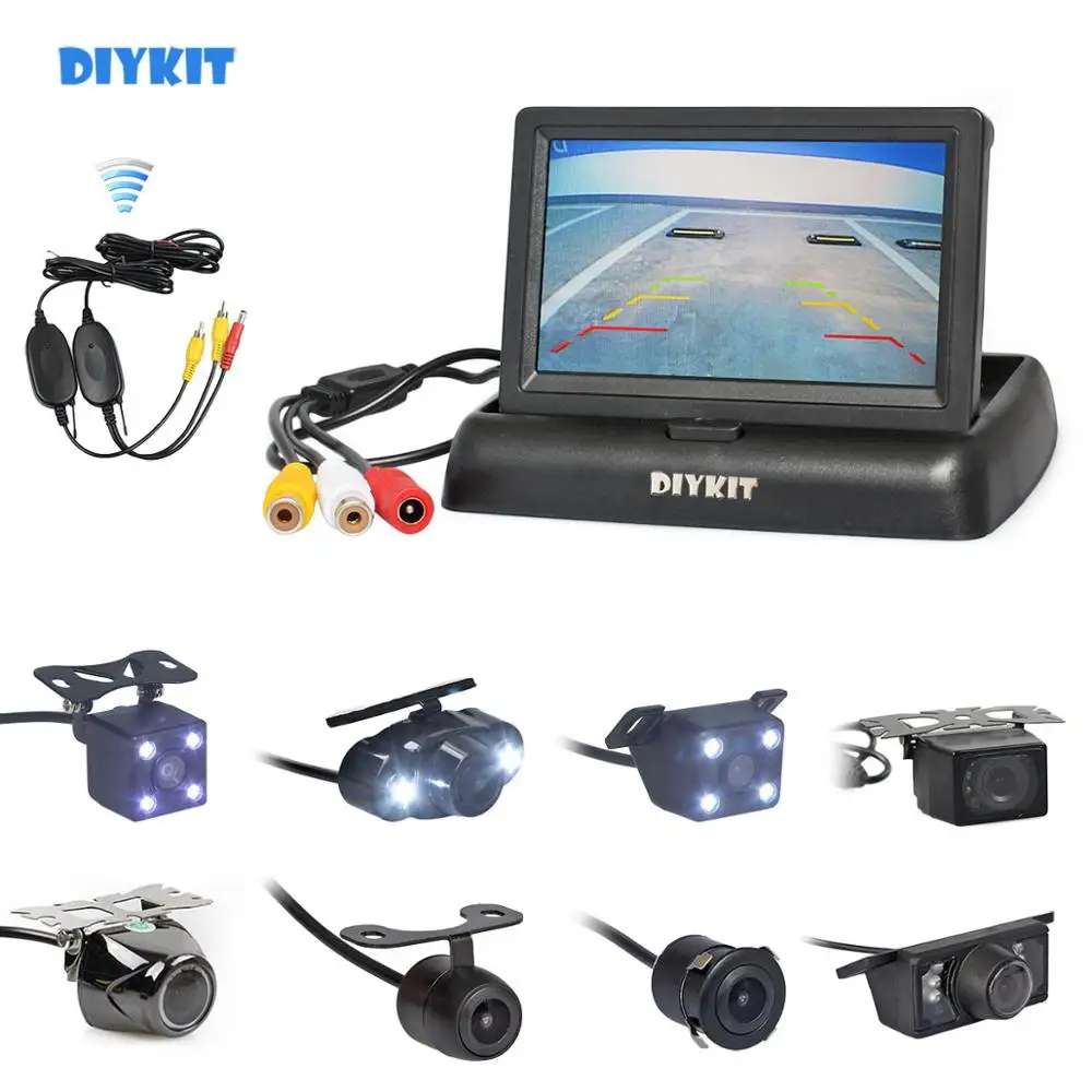 DIYKIT Беспроводная 4 3-дюймовая Автомобильная камера заднего вида с ночным видением