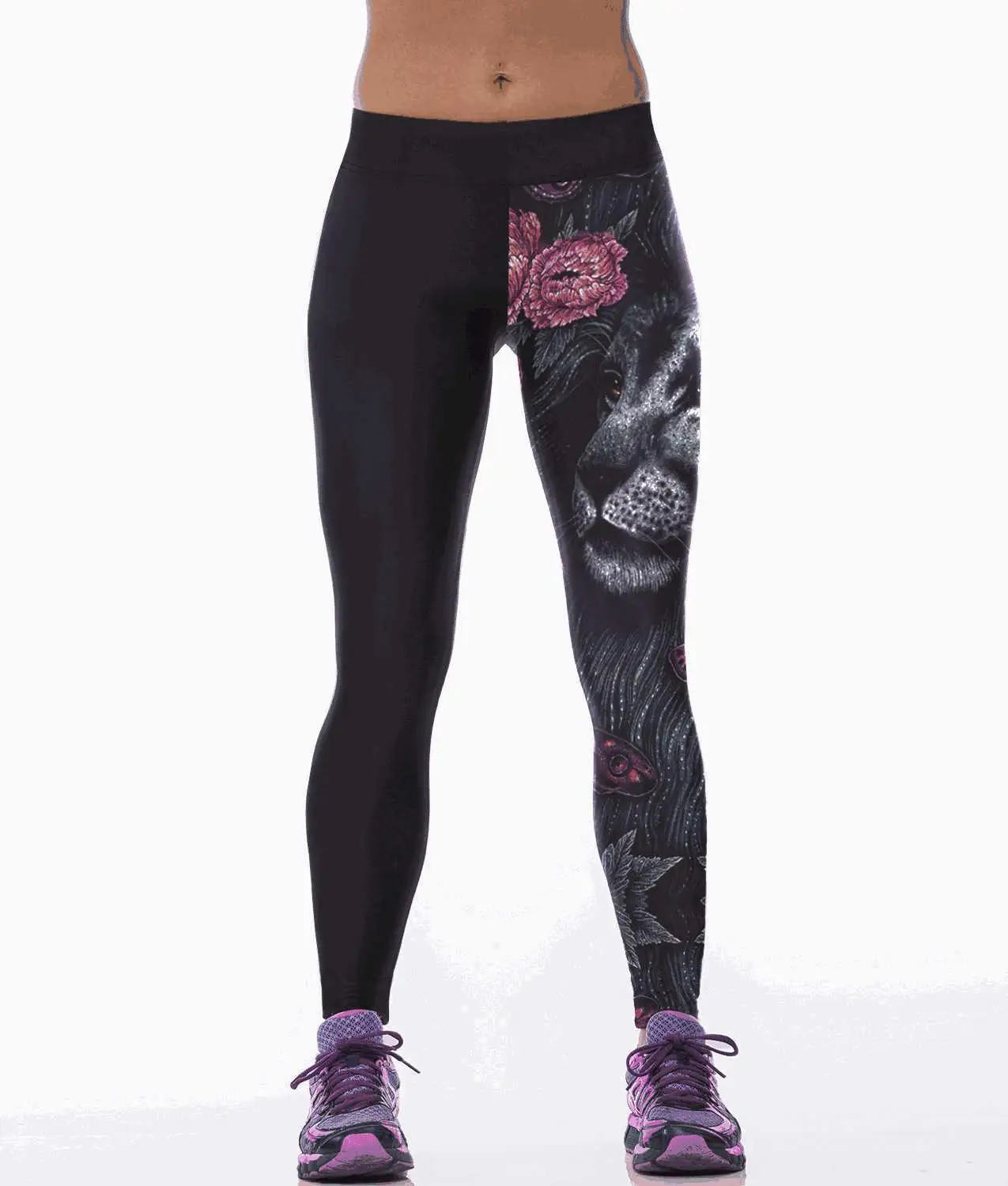D Halloween Tiger Eagle Animal Skeleton Print Women Yoga Pants Leggings Fitness Tight Push Up Workout Gym Clothing Run Sportswear - Цвет: D