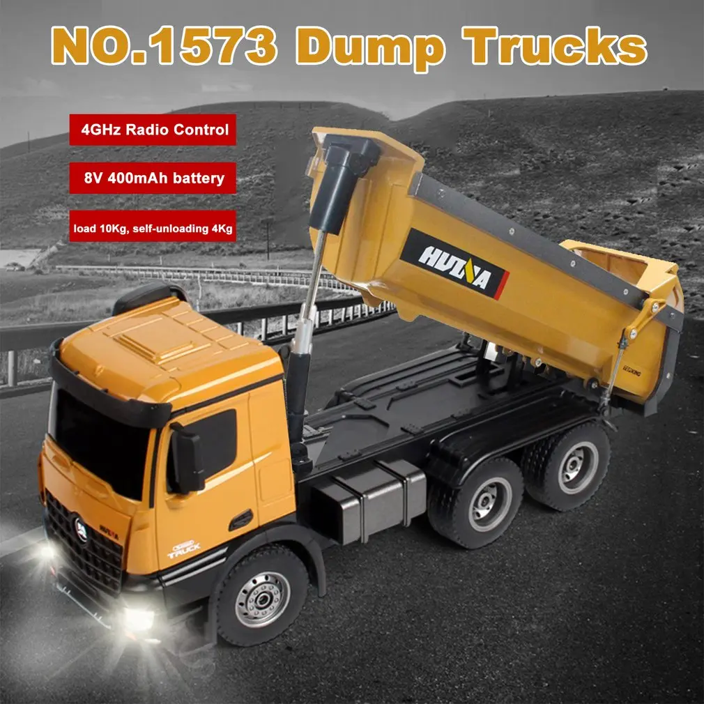 HUINA игрушки 1573 1/14 10CH сплав RC самосвал Инженерная строительная машина пульт дистанционного управления детская игрушка RTR подарок