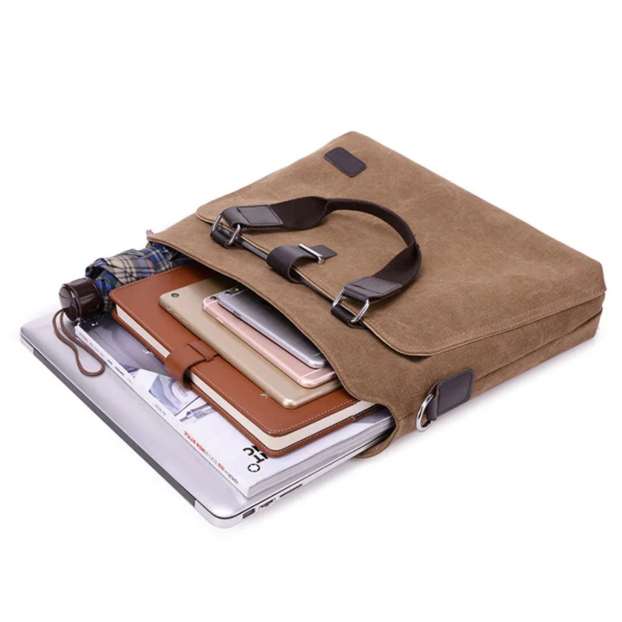 Universal Laptop Bag Men Canvas Briefcase Office Travel Messenger Shoulder Bag Portable Notebook Handbag Large-capacity Pouch (26)