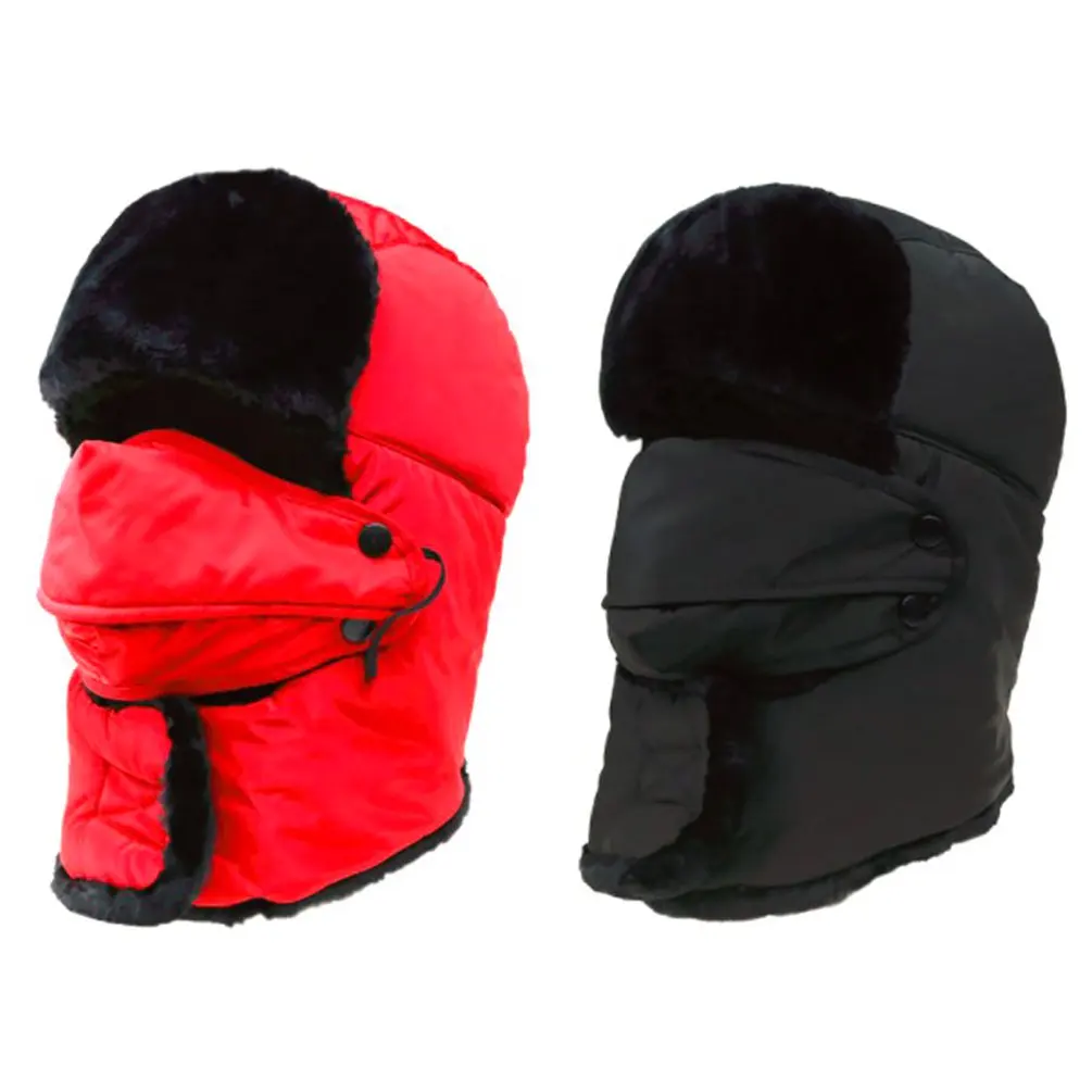 Зимняя теплая шапка для мужчин и женщин, Корейская зимняя утолщенная бархатная теплая шапка Lei Feng, шапка для езды на шее