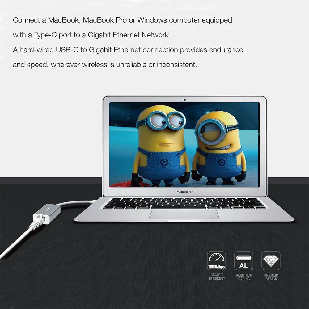 Адаптер Linkcomn usb type-C для Gigabit Ethernet 20 см