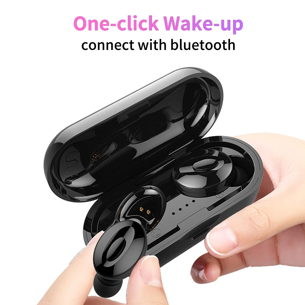 Двойной Bluetooth наушники портативный беспроводной бег стерео Спортивная батарея Зарядка Высокая совместимость английский шумоподавление