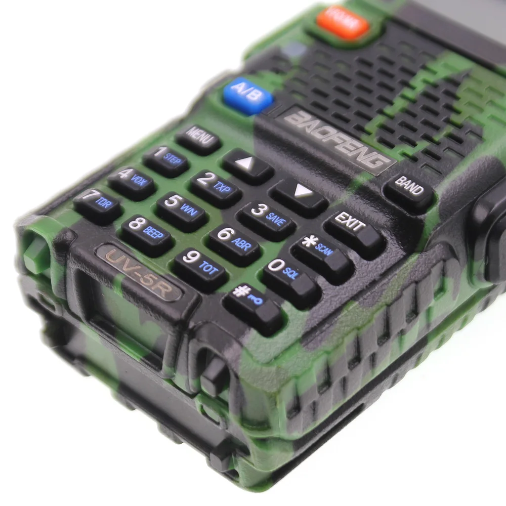 2 шт BaoFeng UV-5R Walkie Talkie Camo 5 Вт двухдиапазонный 136-174 МГц/400-520 МГц UV5R 128CH VOX фонарик FM трансивер для радиолюбителей