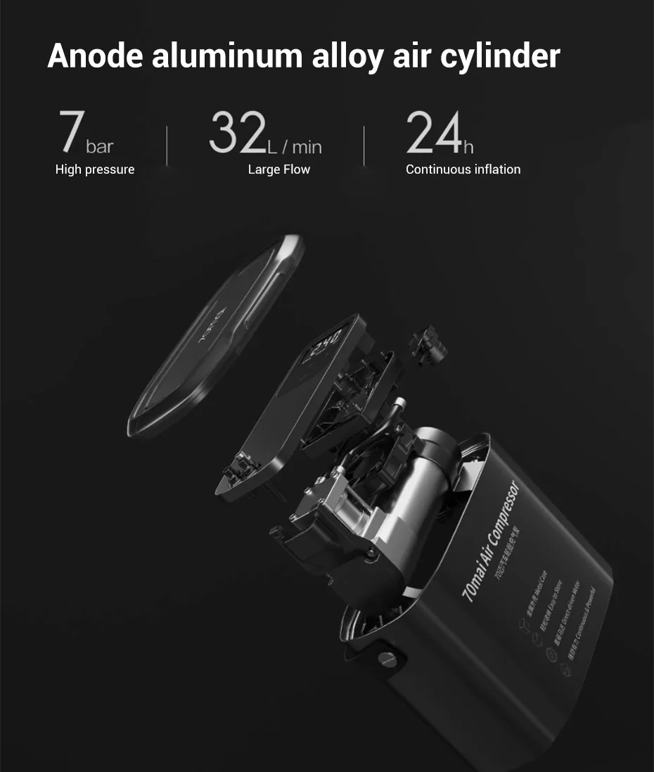 Xiaomi Mijia 100Psi воздушный компрессор DC12V автомобильный воздушный насос мини компрессор для шин автомобильный насос для шин для автомобиля грузовика внедорожника