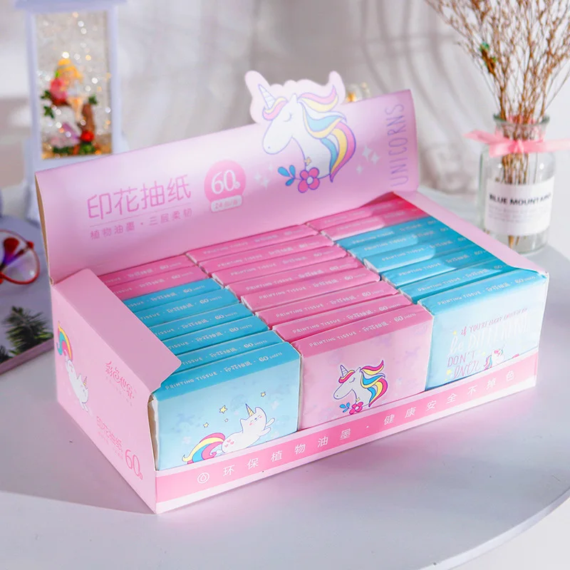 

New Products Unicorn Soft Bag Paper Extraction Environmentally Friendly 40 Pumping 3-Layer Printed Paper Towel Manufacturers Dir