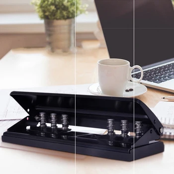 

6 Holes Piercing Stapler Paper Cut Hole Punch DIY Adjustable Diaries Craft Manual Round Tool Office Metal Loose-Leaf