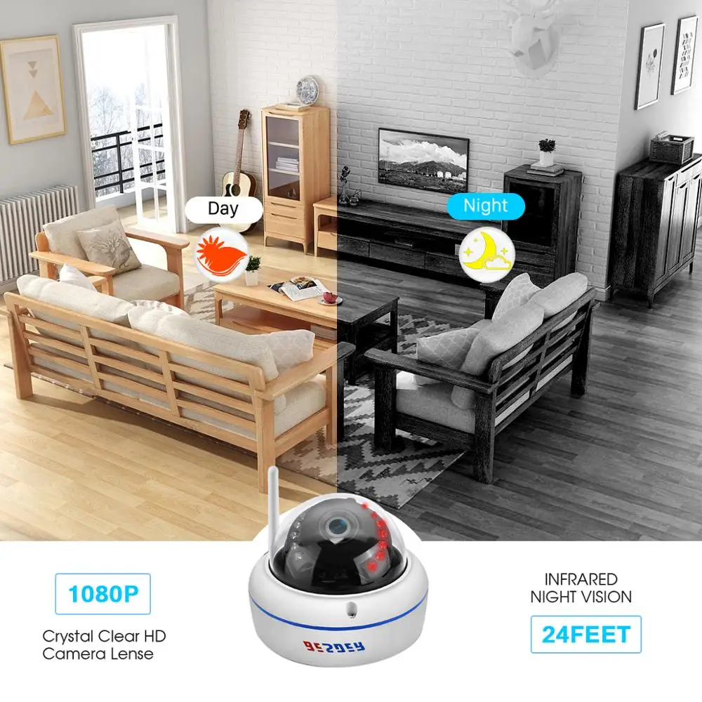 IP камера видеонаблюдения BESDER 1080P Wi Fi ONVIF P2P слот для TF карты|Камеры