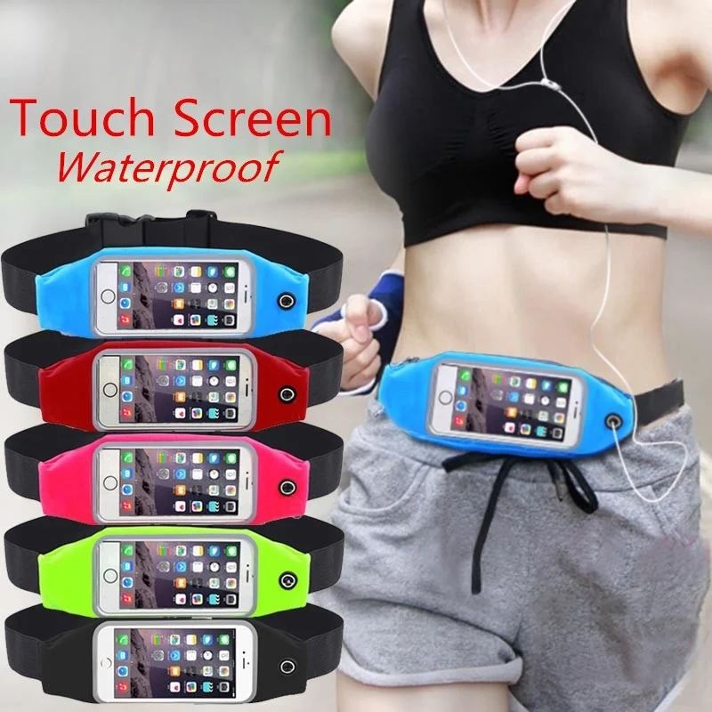 4.7/'/' or 5.5/'/' Phone Gym Running Jogging Sports Zipper Belt Soft Waist Bag Cover