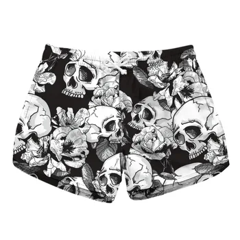 

Digital printing lady quick-drying shorts skeleton printing two sides of pocket casual shorts
