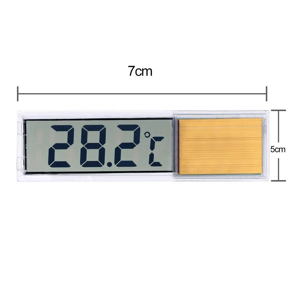 1Pcs Aquarium Fresh/Salt Fish Thermometer 3D Digital Electronic Temperature Measurement Fish Tank Temp Meter E2shopping - Color: Gold