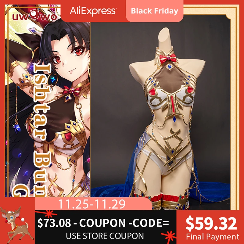 UWOWO аниме Fate Grand Order Ishtar Bunny Костюм для косплея девочек костюм на Хэллоуин |