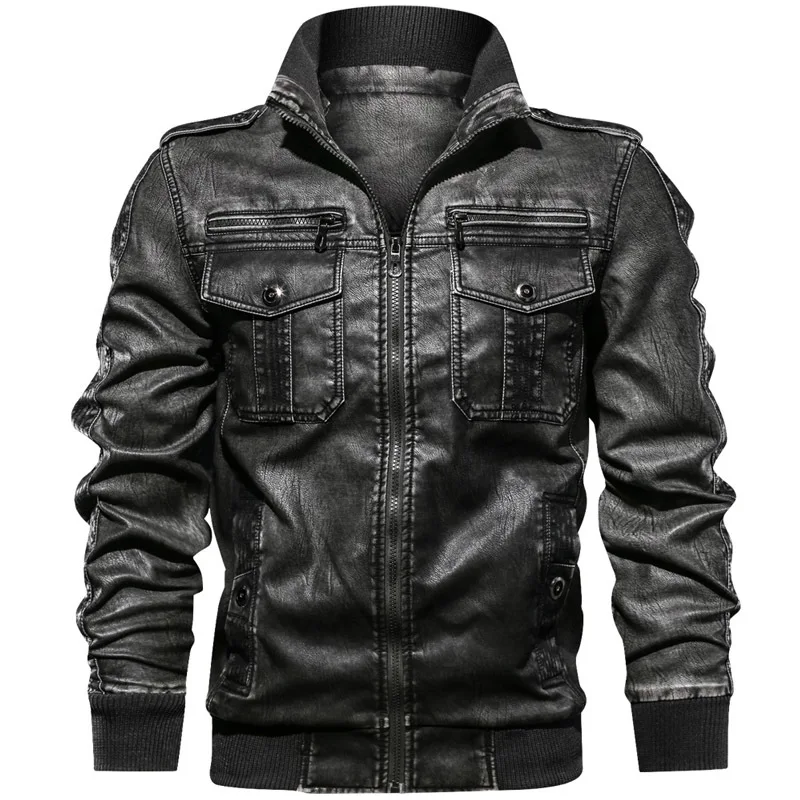 2902 dark grey Новая мужская куртка, повседневная верхняя одежда, ветровка со съемным капюшоном, кожаные куртки для мужчин, новинка, Осень-зима, мото, искусственная кожа, пальто - Цвет: 2902 dark grey