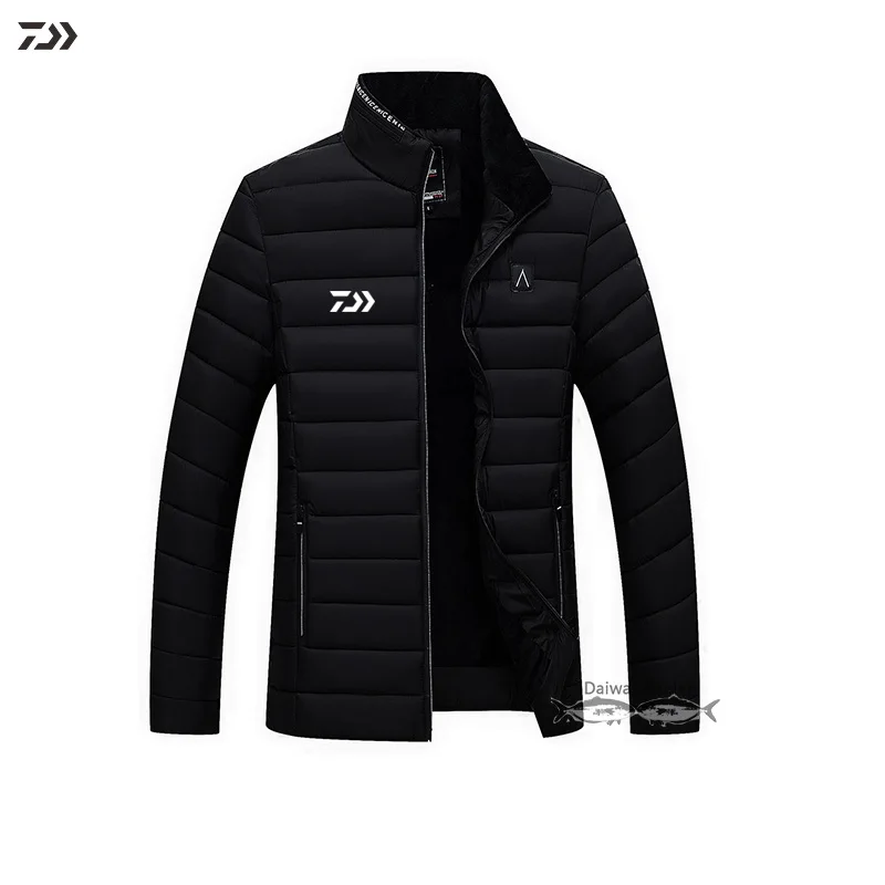 

Daiwa Keep Warm Jacket Men Autumn Winter Fishing Clothes Cotton Solid Outdoor Fishing Thermal Clothing Mandarin Collar Jerseys