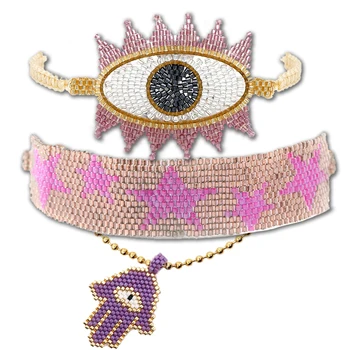 

BLUESTAR miyuki purple color Bracelet Jewelry Gold Lips Pulseras Mujer 2020 Fashion DIY design Armband Accesorios