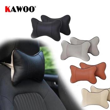 

KAWOO 1PC Mini PU Leather 4 Seasons Universal Car Headrest Support Neck Pillow For Auto Car Seat Headrest Cushion Pad 4 Colors