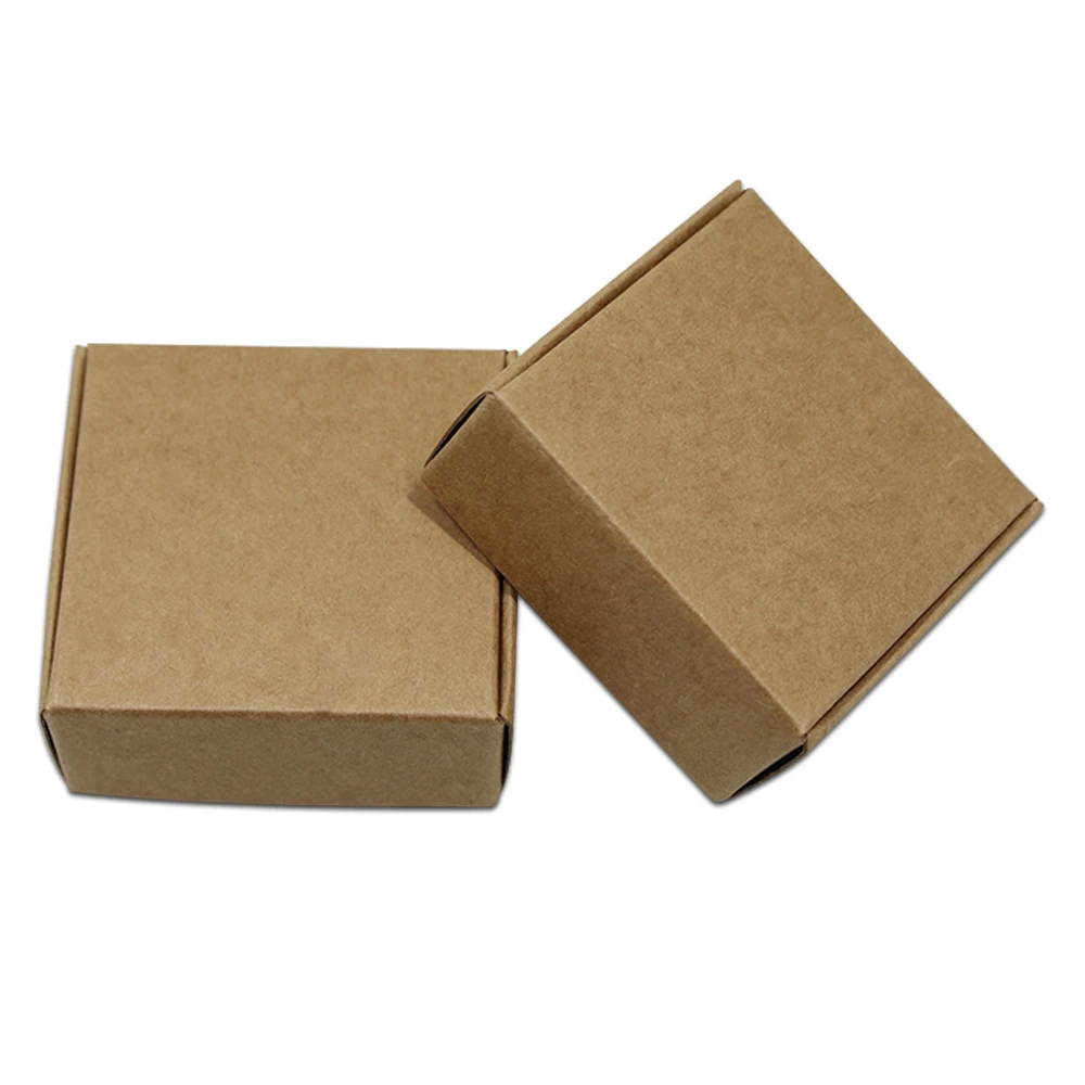 

60Pcs Blank Brown Carton Board Packaging Box Heart Hollow Papercard Packing Box Kraft Paper Handmade Soap DIY Gifts Pack Box
