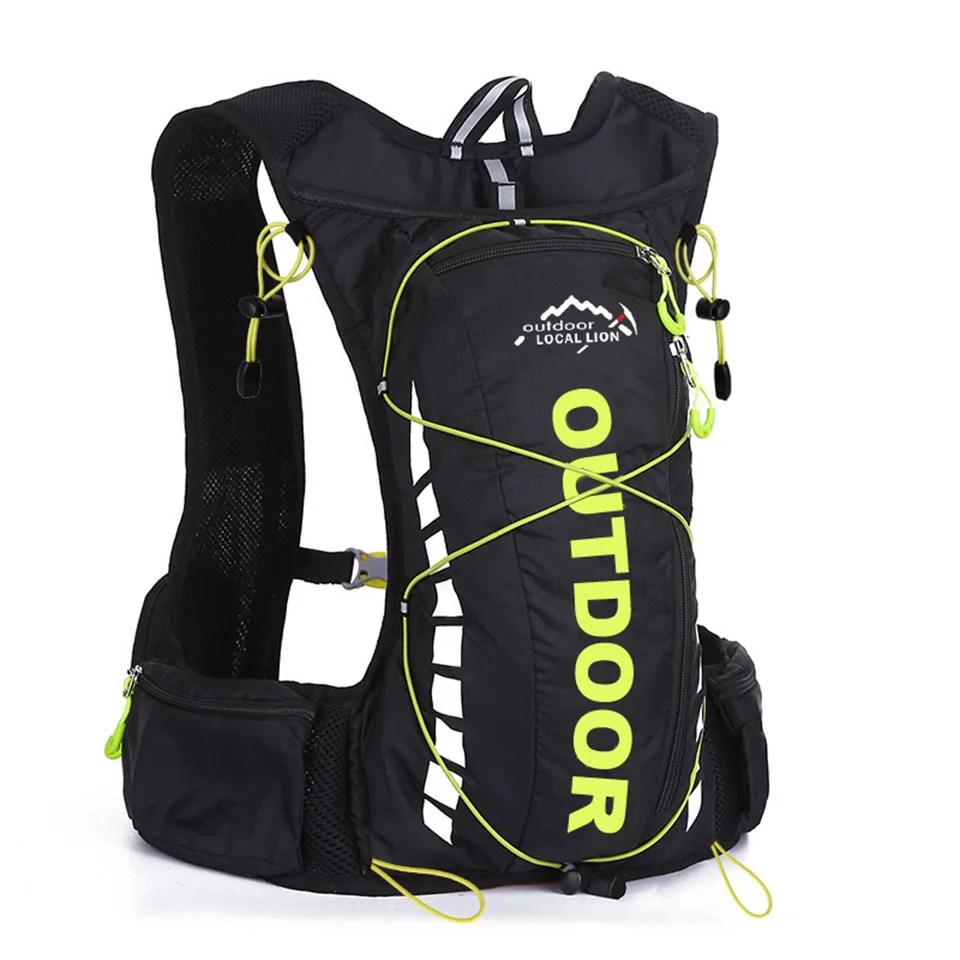 Black green Открытый locallion 10L спортивные рюкзаки велосипедная сумка Туристическая Сумка для альпинизма для женщин и мужчин Back Pack Hold с 1,5 воды Велоспорт велосипед - Цвет: Black green