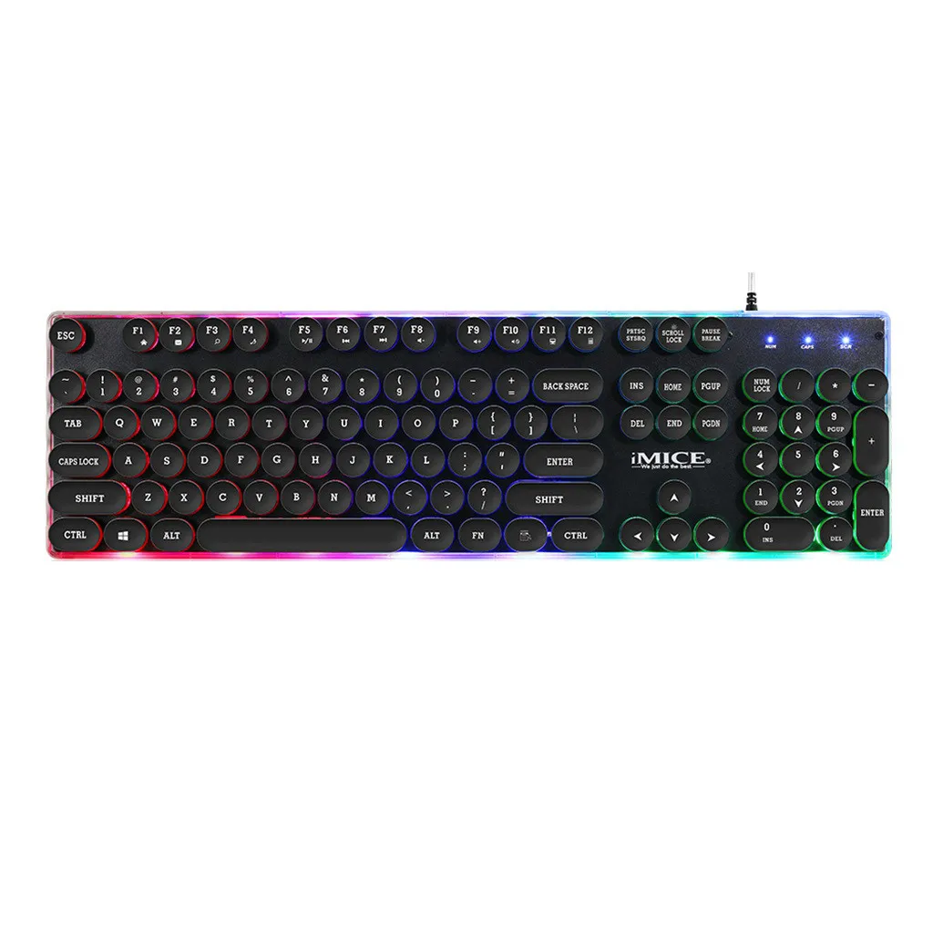 IMice AK-700 игровая клавиатура с подсветкой RGB Gamer для компьютера ПК ноутбука светодиодный ключ крышка s ключ крышка USB Keybord плеер