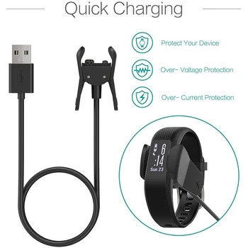 

100Cm Usb Data Charging Cable Usb Charger Clip For Garmins Vivosmart 3 Tracker Watch