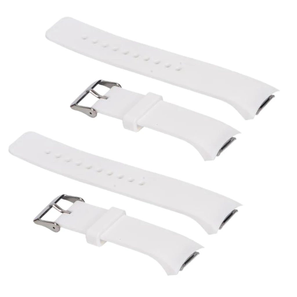 2Pcs Smart Watch Silicone Soft Wrist Band Straps for Samsung Gear S2 BSM-R720 White